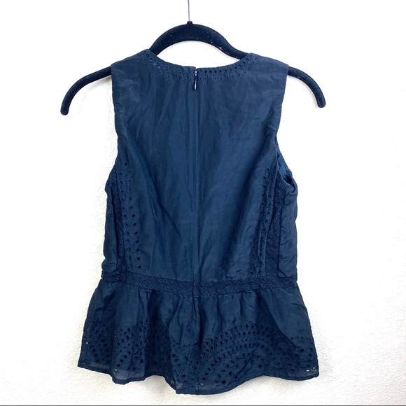J Crew Eyelet Peplum Top - Picture 2 of 4